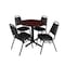 Cain Cain Round Table & Chair Set, Wood, Metal, Vinyl Top, Mahogany TB30RNDMH29BK - alternate 1